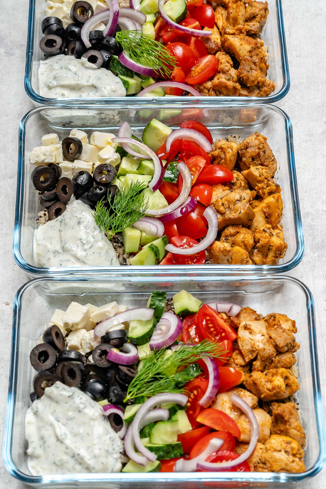 Clean Eating Greek Chicken Meal Prep Bowls!