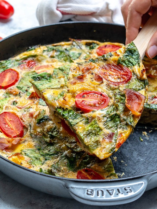 A Slice of Healthy Baked BLT Frittata