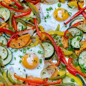 Sheet Pan Veggie + Egg Bake Recipe