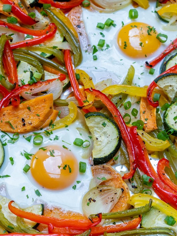 Sheet Pan Veggie + Egg Bake Recipe