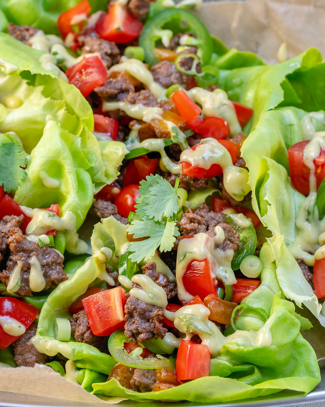 Tangy Grass-fed Beef Lettuce Wraps Food Prep