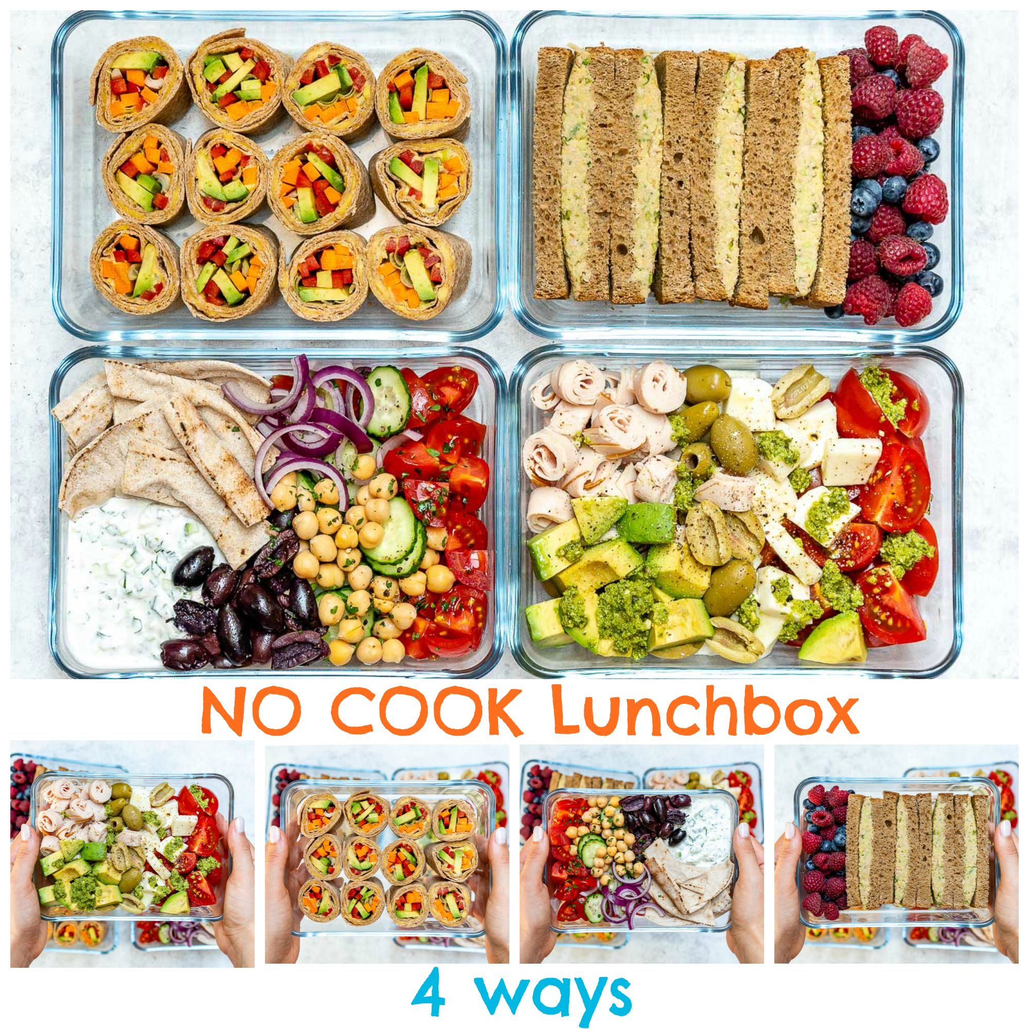 4 No-Cook Cold Lunch Box Recipes by CleanFoodCrush