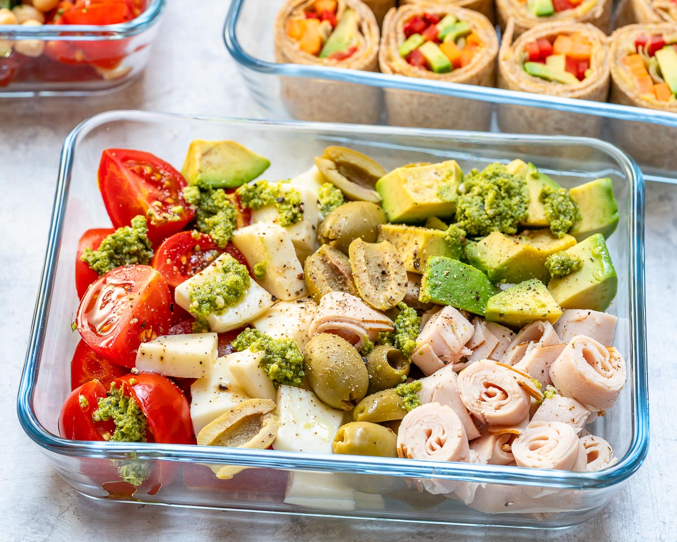 Caprese Turkey Clean Salad Lunchboxes