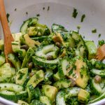 Cucumber Avocado Salad with Fresh Herbs + Capers by Rachel Maser