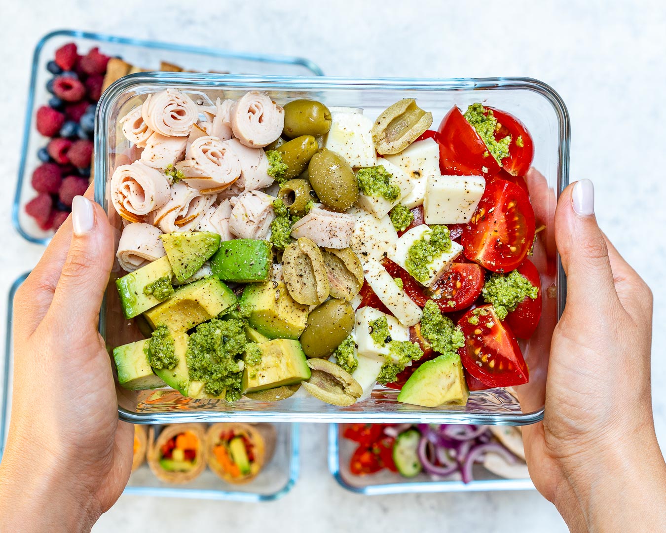 Eat Clean Caprese Turkey Salad Lunchboxes