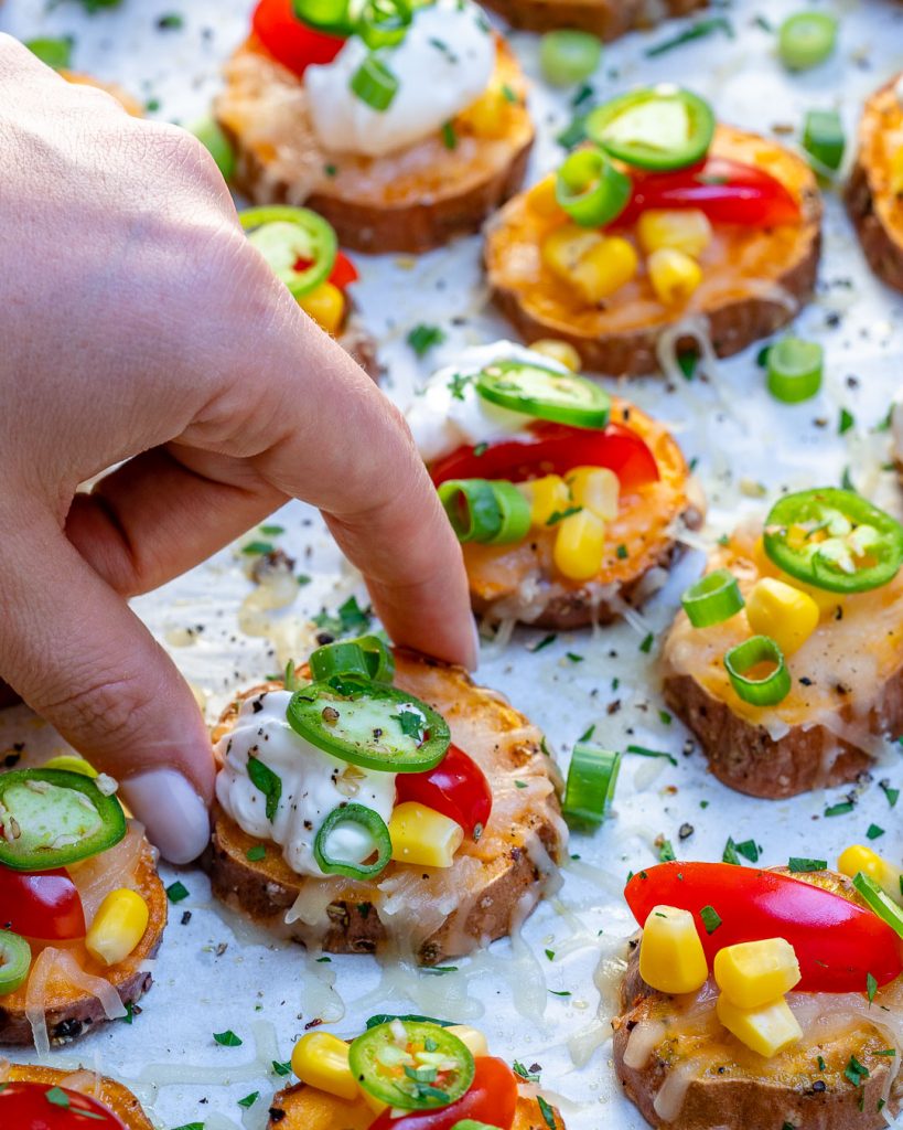 Loaded Sweet Potato Rounds for Clean Eating Party Snacks! | Clean Food ...