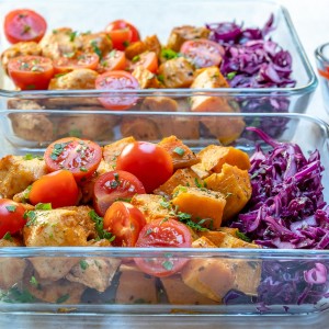 Roasted Chicken + Sweet Potato Meal Prep by CleanFoodCrush