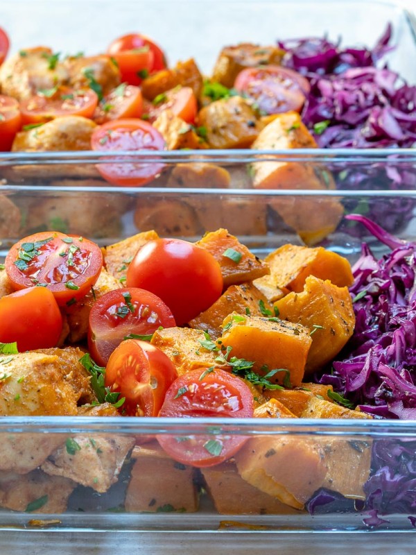 Roasted Chicken + Sweet Potato Meal Prep by CleanFoodCrush