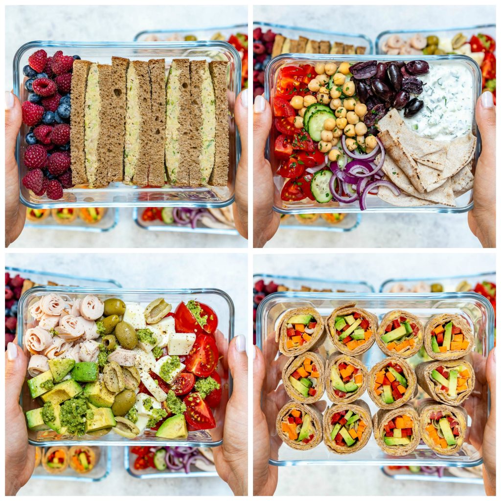 No-Cook Clean Eating Lunch Boxes 4 Creative Ways! | Clean Food Crush