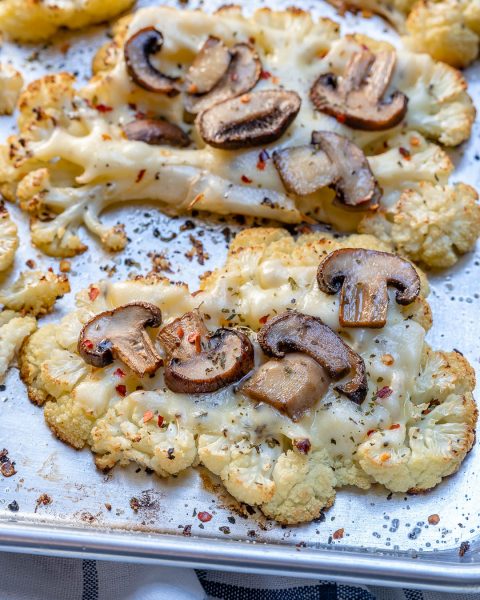 These Clean Eating Cheesy Cauliflower Mushroom Steaks are SERIOUSLY ...