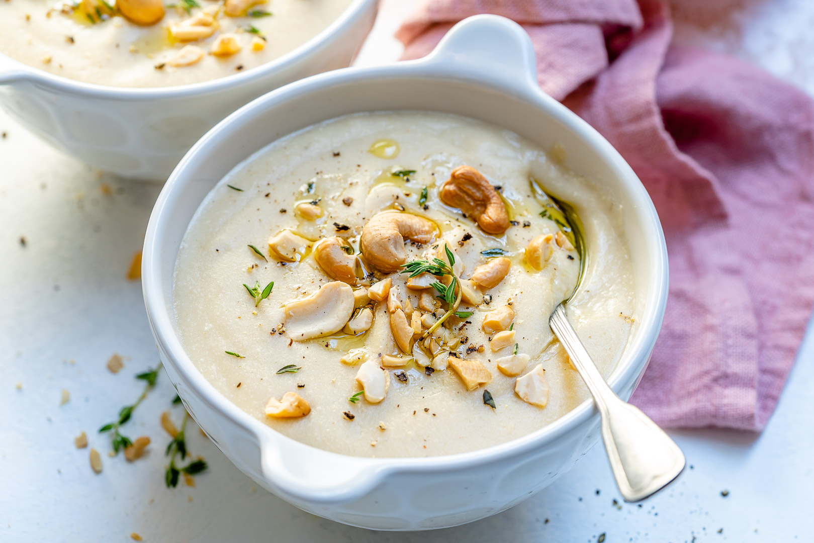 Healthy Creamy Cashew Cauliflower Soup Recipe