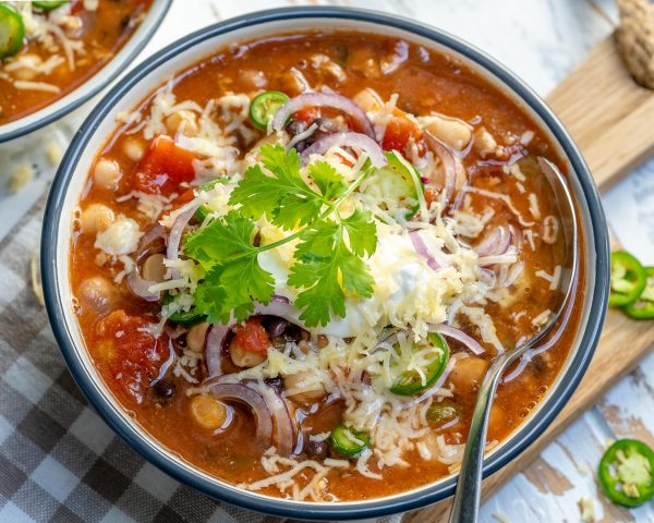 Crock-Pot 3-Bean + Turkey Chili for Clean Eating | Clean Food Crush