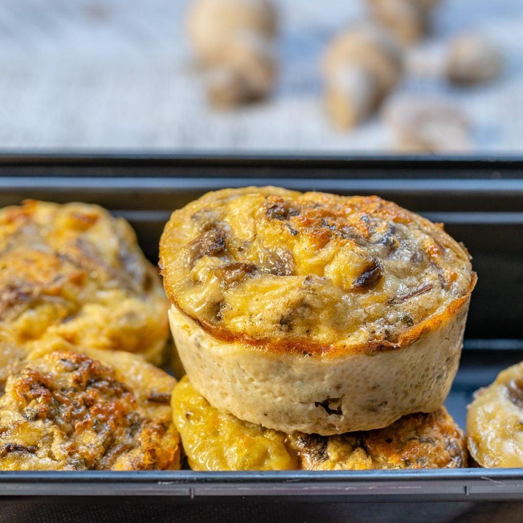 Mushroom + Leek Omelet Muffins by CleanFoodCrush