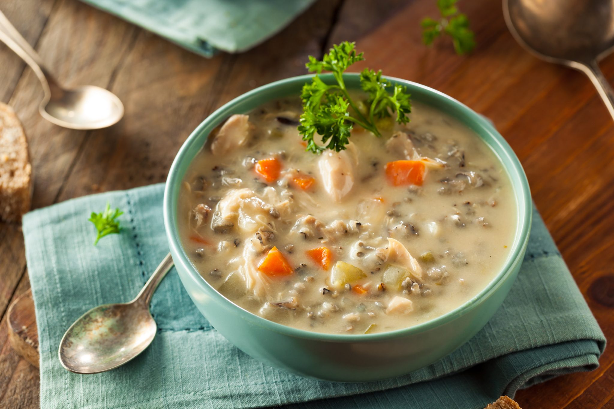 Tasty Clean Eating Creamy Turkey Wild Rice Soup