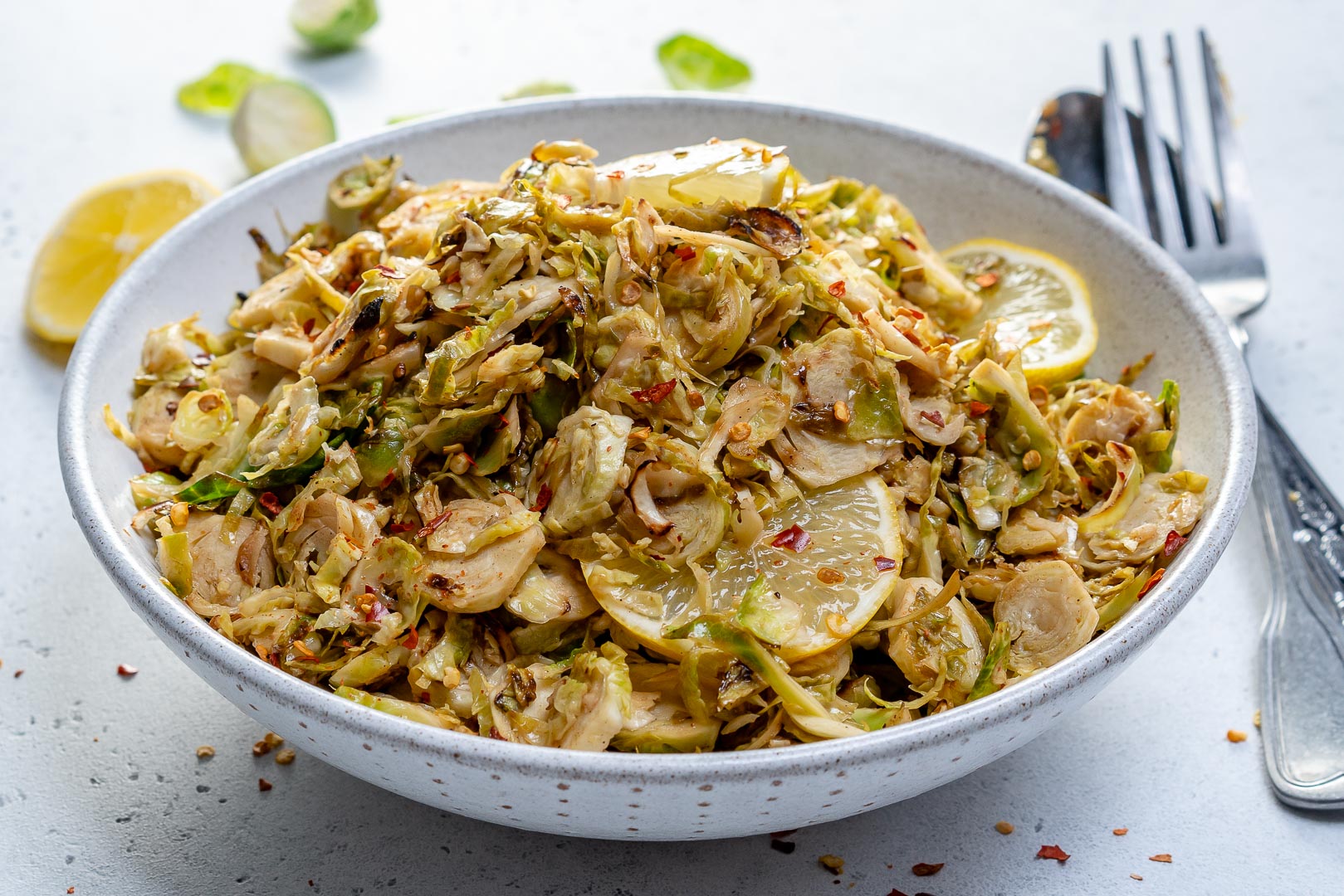 Clean Eats Lemony Shredded Brussels Sprouts