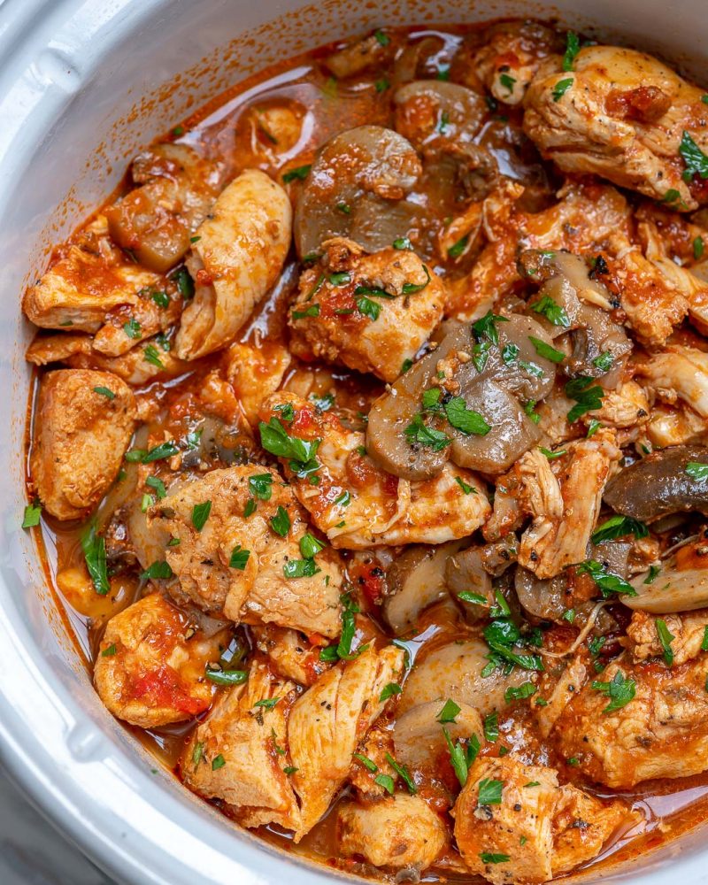 Try this Crockpot Chicken with Peppers and Mushrooms for Clean Eating ...