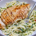 Easy Chicken Alfredo with Zoodles by CleanFoodcrush