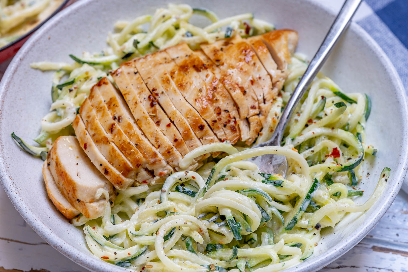 Easy Chicken Alfredo with Zoodles