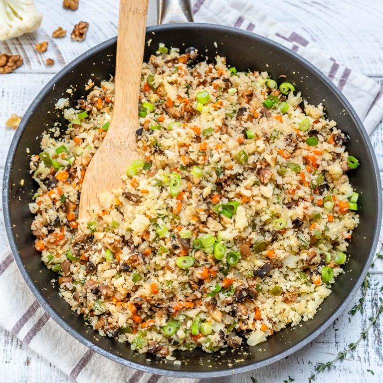 This Cauliflower Rice Stuffing is FULL of Flavor and Perfect for the Holidays! Clean Food Crush