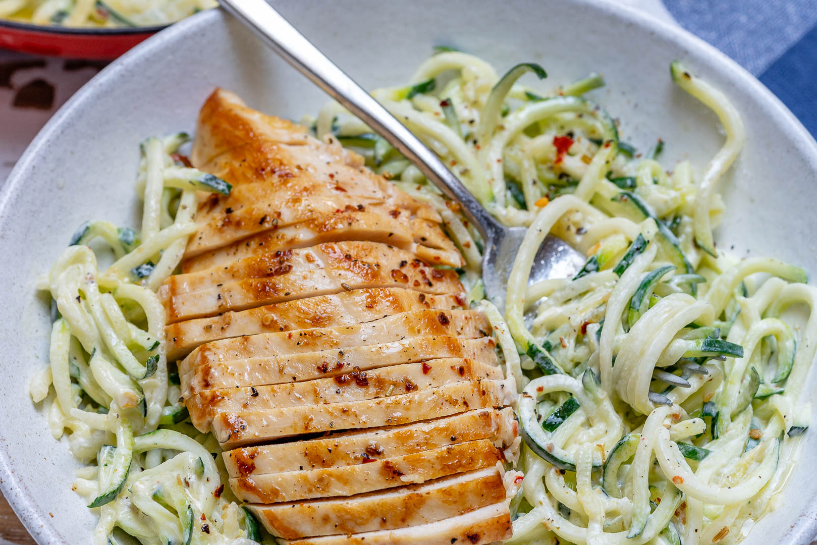 Chicken Alfredo Zoodles Fast Clean Recipe