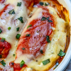 Eat Clean Lasagna Stuffed Chicken Breasts