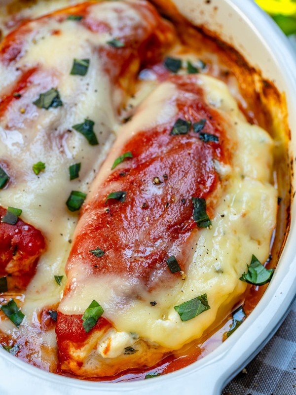 Eat Clean Lasagna Stuffed Chicken Breasts