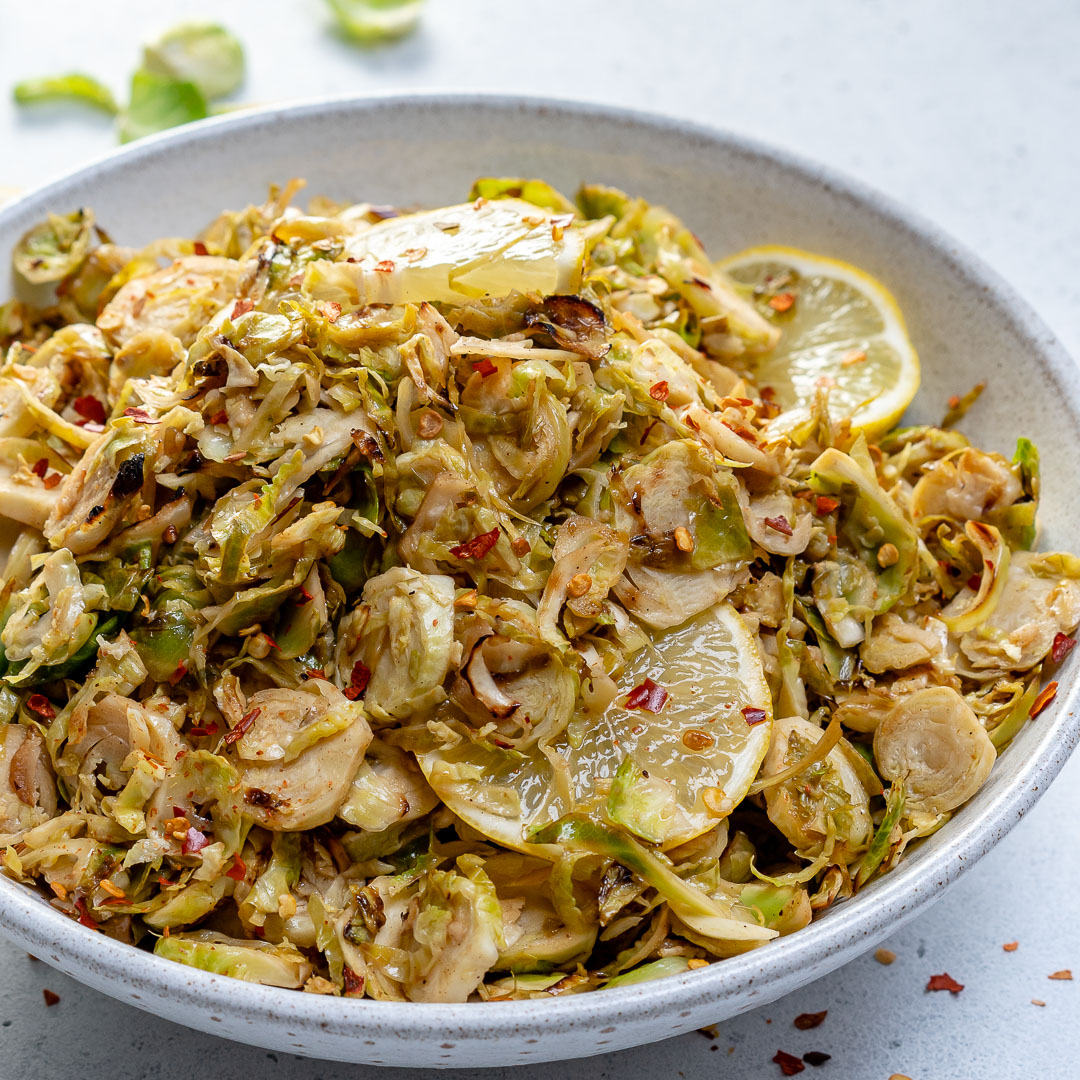 Healthy Lemony Shredded Brussels Sprouts
