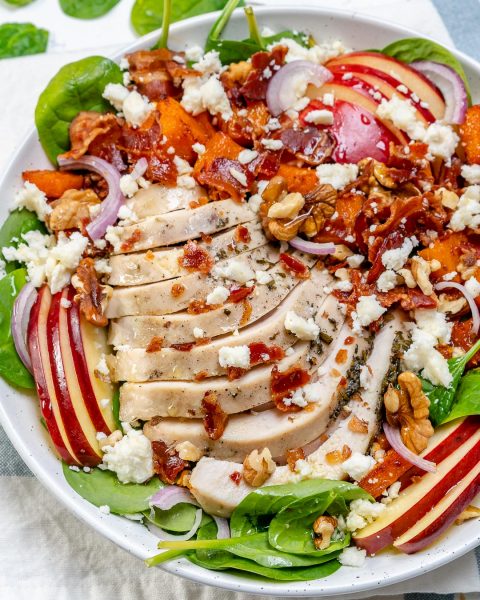 This Leftover Turkey Harvest Salad Is Perfect For Eating Clean! 