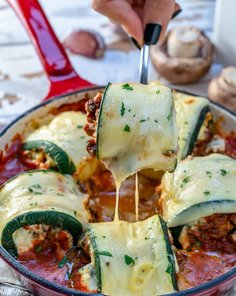 These Mushroom Zucchini Lasagna Rolls are AMAZING and Clean Eating ...