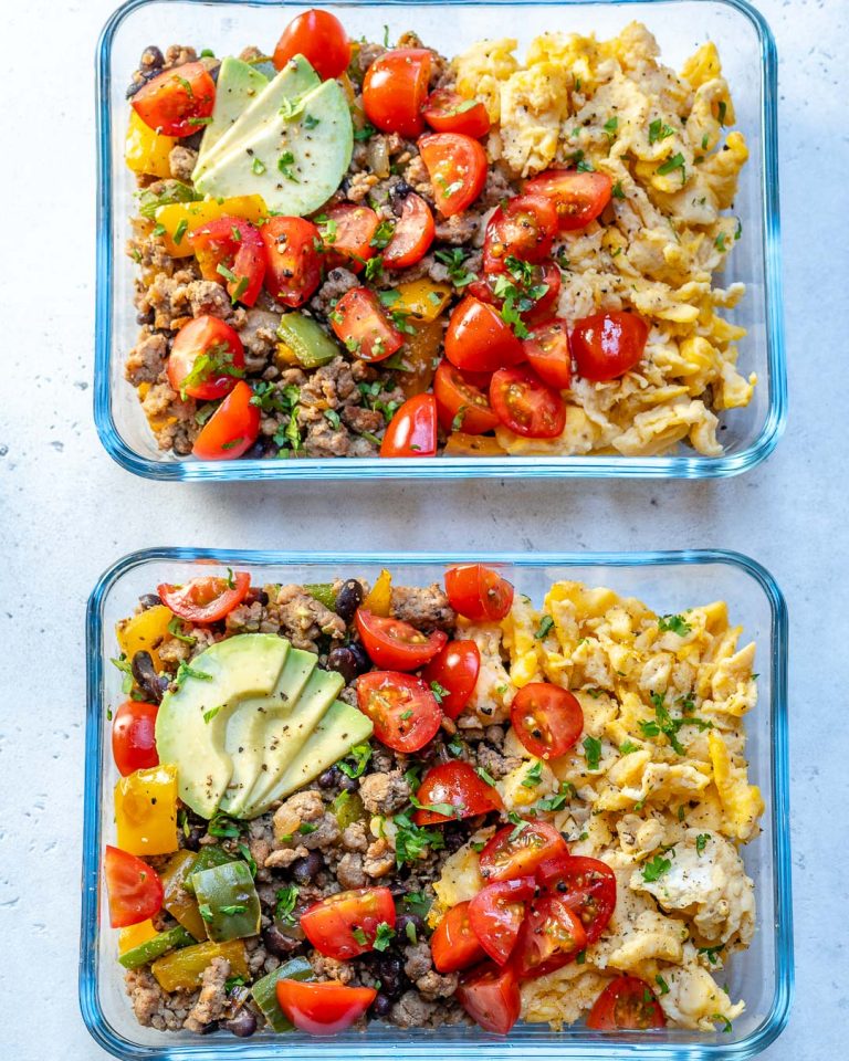 Breakfast Scramble Clean Eating Meal Prep Bowls! | Clean Food Crush