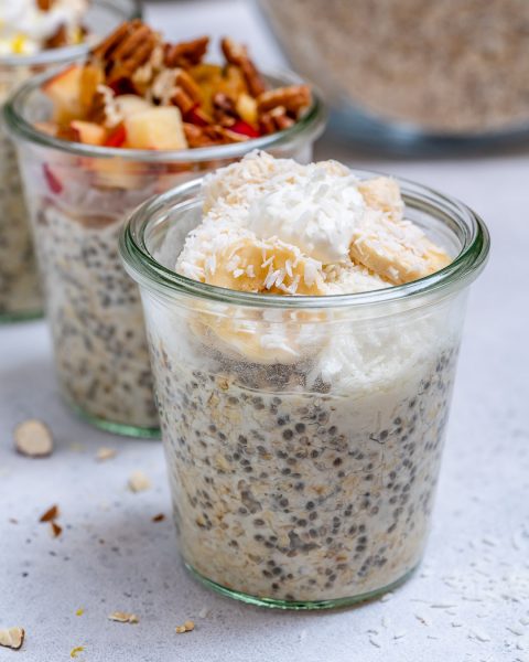 Clean Eating Overnight Oats 4 Ways for Breakfast Meal Prep! | Clean ...