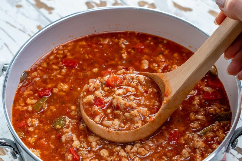Super Quick Hearty Stuffed Bell Pepper Soup for Clean Eats! | Clean ...