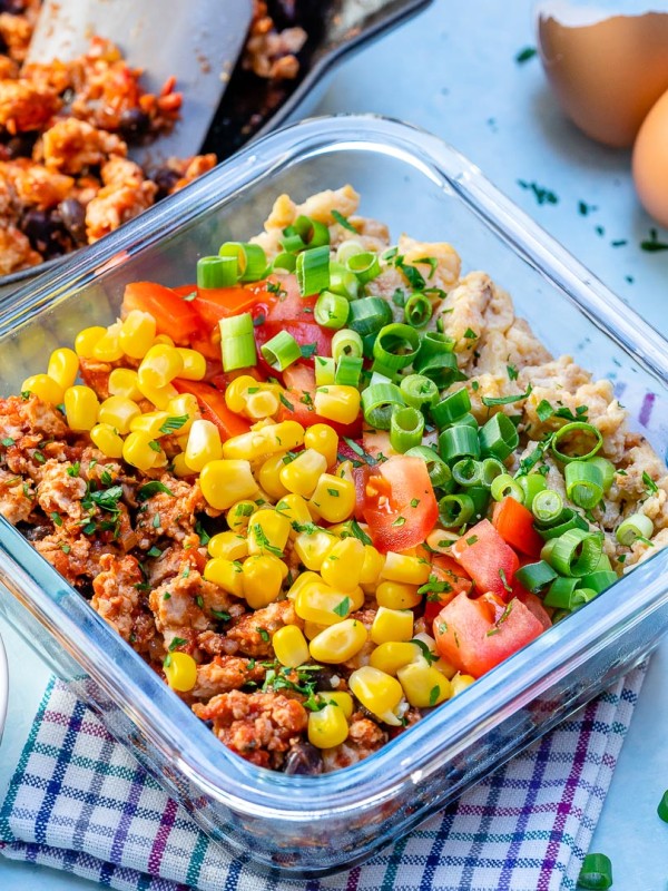 Clean Taco Scramble Breakfast Meal Prep Bowls