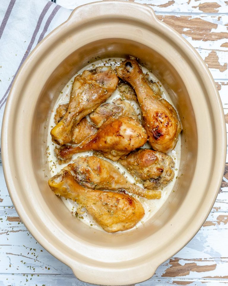 These Crockpot Maple + Mustard Chicken Drumsticks are INSANELY Good
