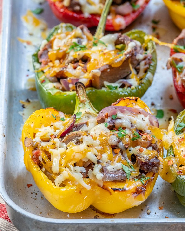 Cheesesteak Stuffed Peppers are a Clean Eating Dream! Clean Food Crush