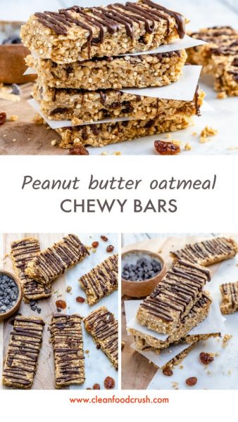 Peanut Butter Oatmeal Chewy Bars (Clean Eating Treat Idea!) | Clean ...