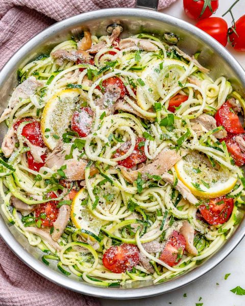 Garlic-Butter Lemony Chicken Zoodles for Low-Carb Clean Eating! | Clean ...
