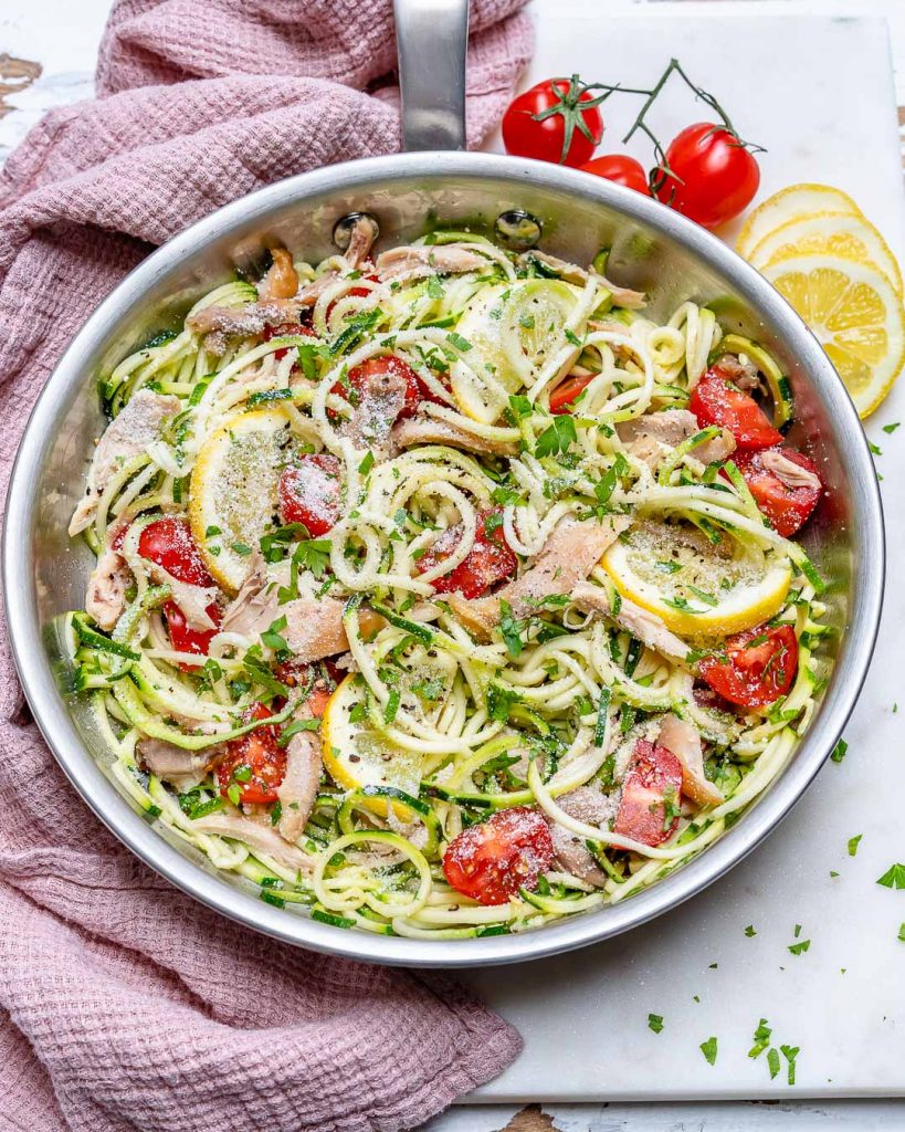 GarlicButter Lemony Chicken Zoodles for LowCarb Clean Eating! Clean