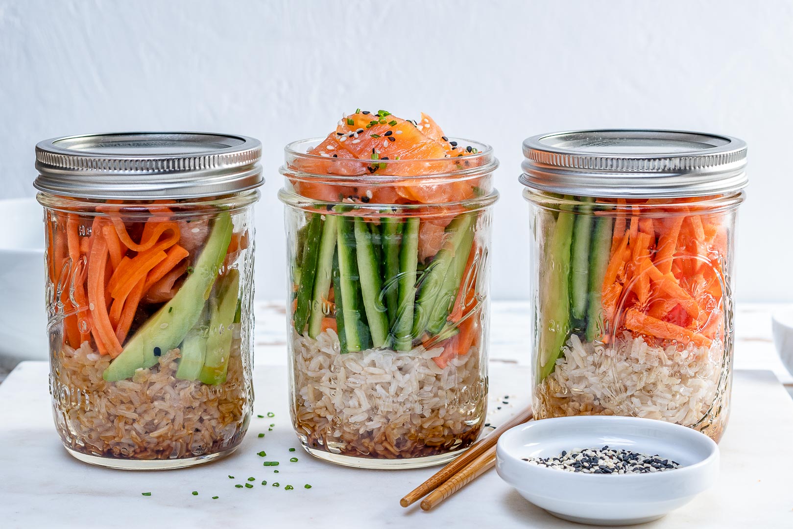 Sushi Mason Jars are Made to Prep Ahead for a Balanced Meal