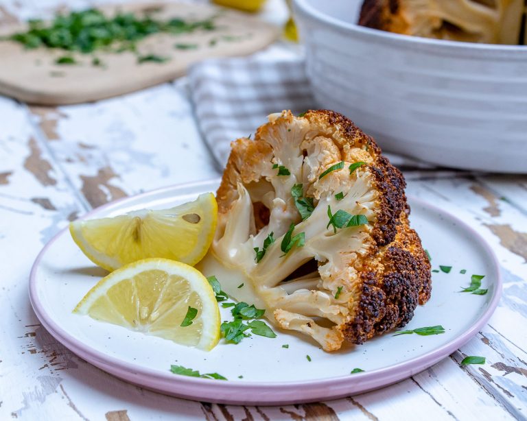 Whole Roasted Cauliflower Makes an Impressive Clean Side Dish! Clean