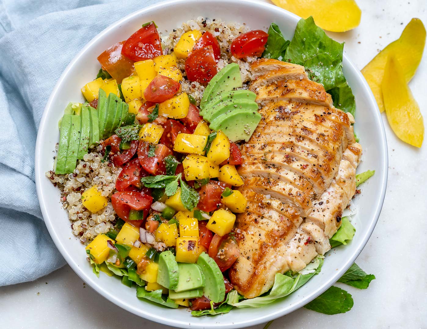 Mango Salsa Chicken Bowls