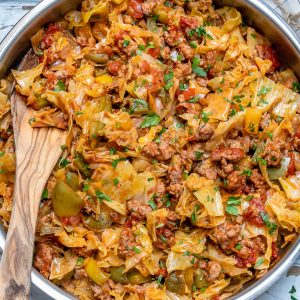 EASY One-Pan Beef + Cabbage Skillet for Clean Eating Meal Prep! | Clean ...