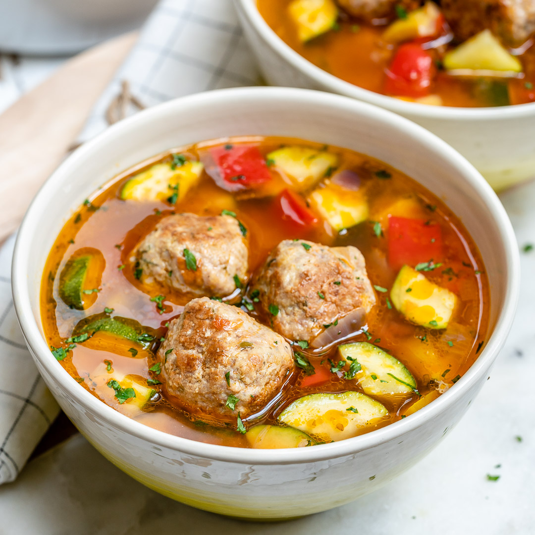 This Nourishing Hearty Meatball + Veggie Soup is a Crowd Pleaser ...