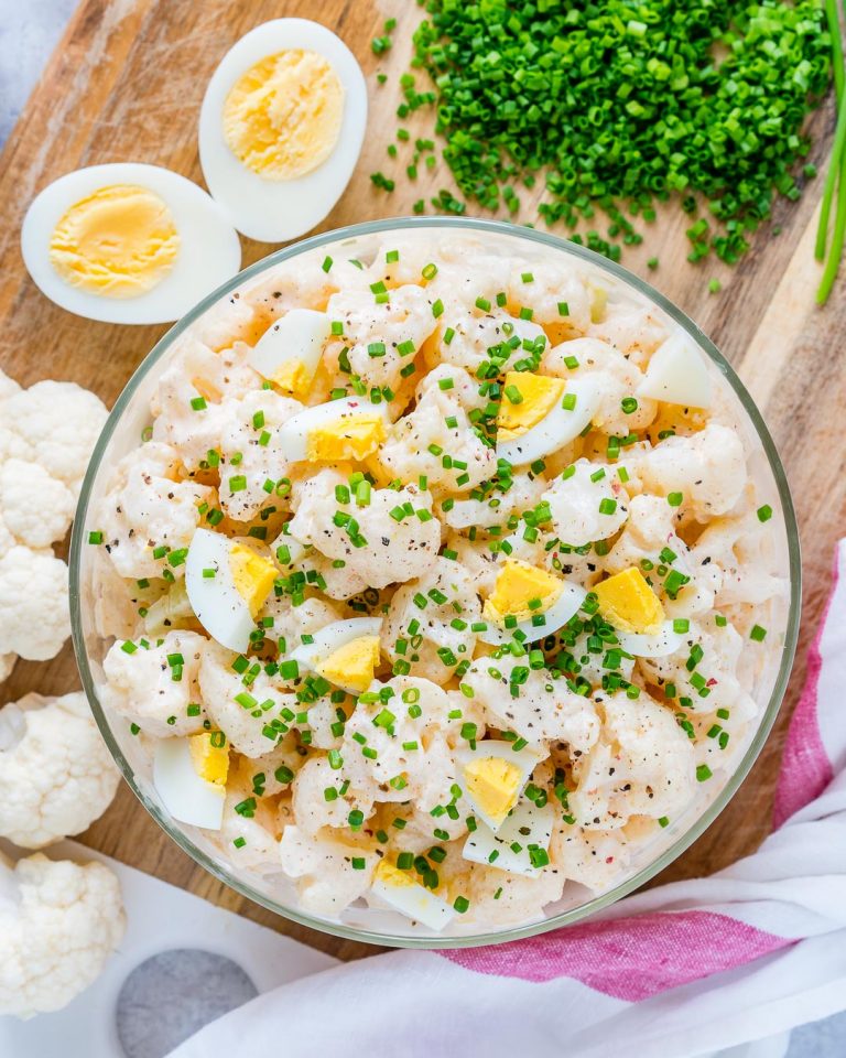 Make this Cauliflower “Potato” Salad for Refreshing Clean Eats! Clean