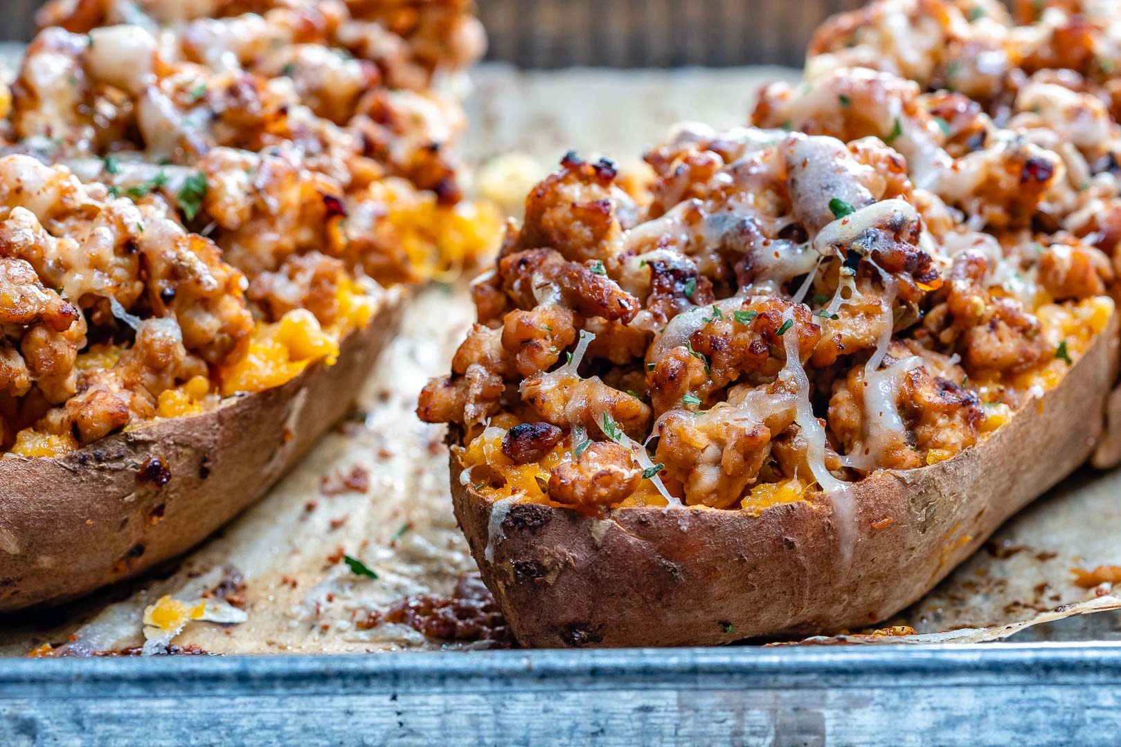 Double Baked Chipotle Chicken Sweet Potatoes