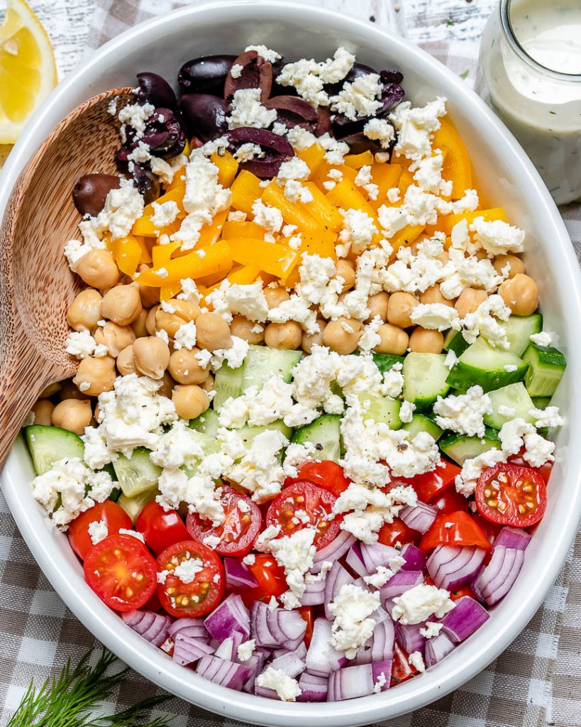 Greek Chickpea Salad Tzatziki Dressing For A Plant Based Protein Boost Clean Food Crush 8078