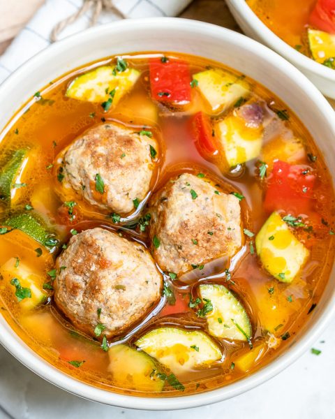 This Nourishing Hearty Meatball + Veggie Soup is a Crowd Pleaser ...