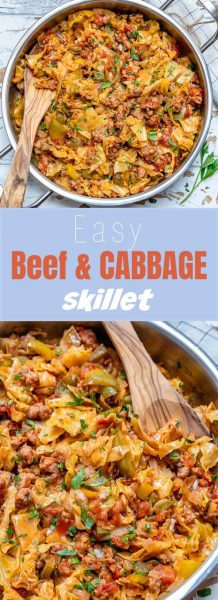 EASY One-Pan Beef + Cabbage Skillet for Clean Eating Meal Prep! | Clean ...