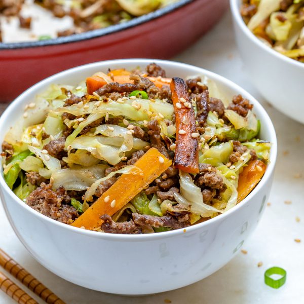 This HEALTHY Unstuffed Beef Egg Roll Stir Fry is Clean Eating Friendly ...