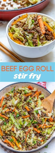 This HEALTHY Unstuffed Beef Egg Roll Stir Fry is Clean Eating Friendly ...